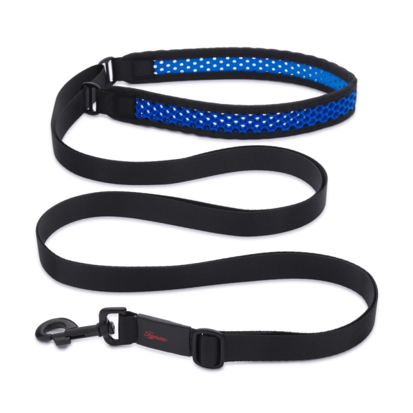 SOFTY Leine | Länge: 175-300cm | Breite: 3,3cm | Farbe: schwarz/blau